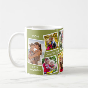 10 Foto-Collage Grün Personalisierte Mama Kaffeetasse