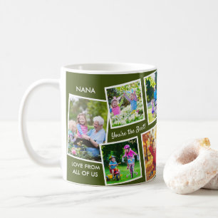 10 Foto-Collage Grün Personalisierte Nana Kaffeetasse