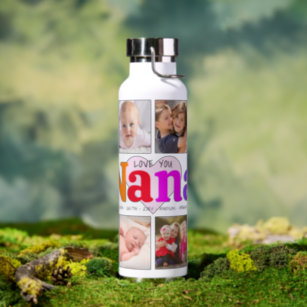 10 Foto Collage Liebe Sie Nana Bold mehrfarbig Trinkflasche
