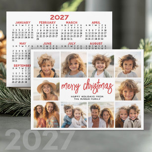 10-Foto-Collage mit 2027-Kalender - Weihnachten