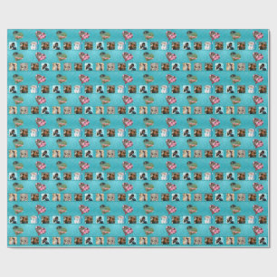 10 Foto-Collage Wasser blau Marmor und Herz Geschenkpapier