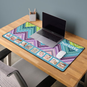 10 Foto Farbiges ZigZag Personalisiert Schreibtischunterlage