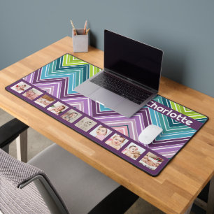 10 Foto Farbiges ZigZag Personalisiert Schreibtischunterlage