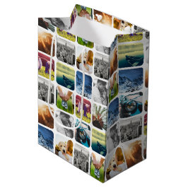 10 Foto Gittervorlagenquadrat, gerundeter weißer R Mittlere Geschenktüte