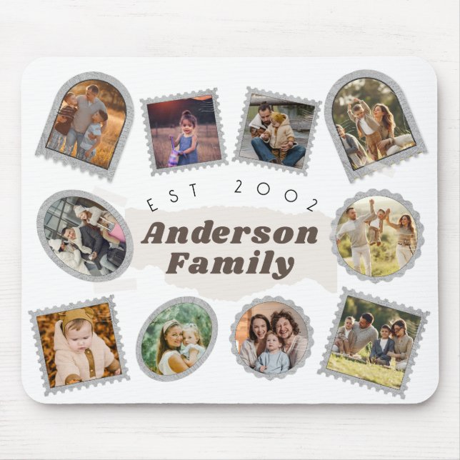 10 Foto Moderne Elegante Collage Familie Liebe Mousepad (Vorne)