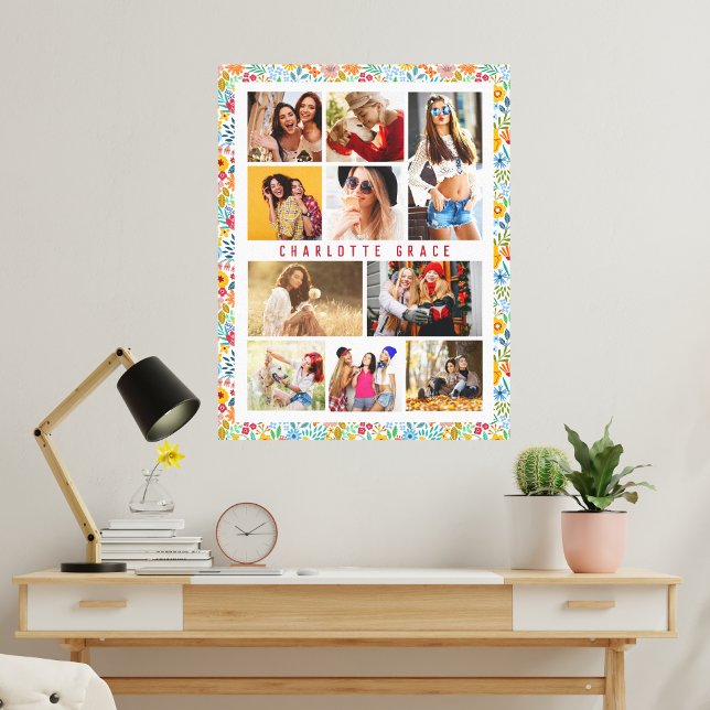 10 Foto Moderne Trendy Floral Stilvoller Name Leinwanddruck (Von Creator hochgeladen)
