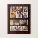 10 Foto Moderne Trendy Red Kariert Stylish Name<br><div class="desc">10 Foto Modern Trendy Red Kariert Stylish Name Jigsaw Puzzle bietet zehn Ihrer Lieblingsfotos für ein einfaches und schnelles Hinzufügen Ihrer eigenen Foto-Collage. Personalisieren Sie mit Ihrem Namen und umgeben von einem roten karierten Muster. Macht ein perfektes Geschenk für Weihnachten, Geburtstage, Muttertag, Schwestern, beste Freunde und mehr. Entworfen von ©...</div>