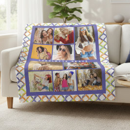 10 Foto Trendy Modern Colorful Geometric Name Fleecedecke