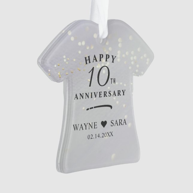 10. Foto zum Hochzeitstag Ornament (Vorderseite)