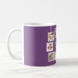 10 FotoCollage mit Personalisiertem Text Lila Kaffeetasse