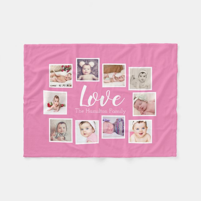 10 FotoCollage Personalisiert Fleecedecke (Vorderseite (Horizontal))