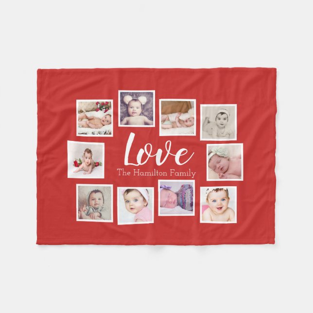 10 FotoCollage Personalisiert Fleecedecke (Vorderseite (Horizontal))