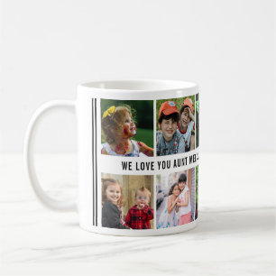 10 FotoCollage Wir Liebe Sie Tante Schwarz-weiß Kaffeetasse