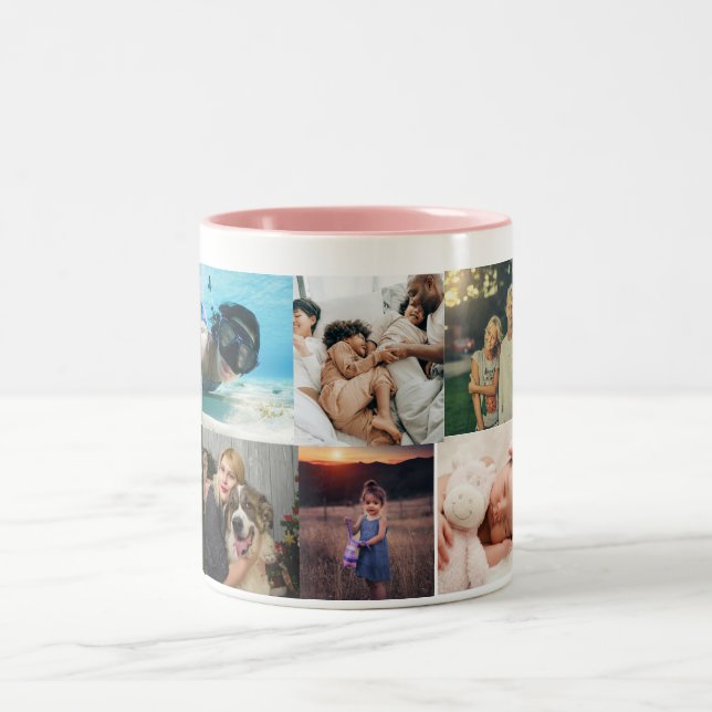 10 FotoCollage Zweifarbige Tasse (Mittel)