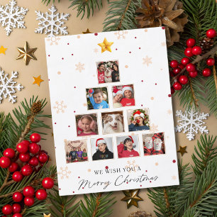 10 Fotos Weihnachtsbaum & Schneeflocken Spaß indiv Feiertagspostkarte