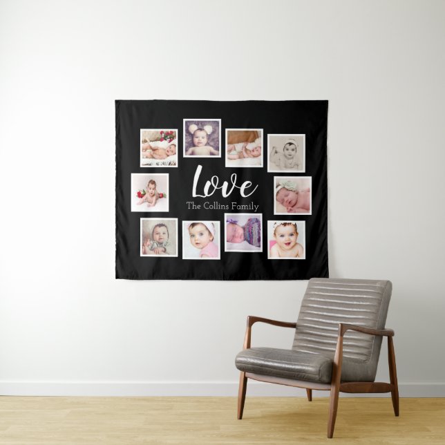 10 Fotovorlage FotoCollage Personalisierte Liebe Wandteppich (Beispiel (Horizontal))