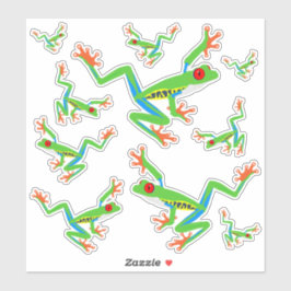 10 Froschdekal des Roten Auges Aufkleber