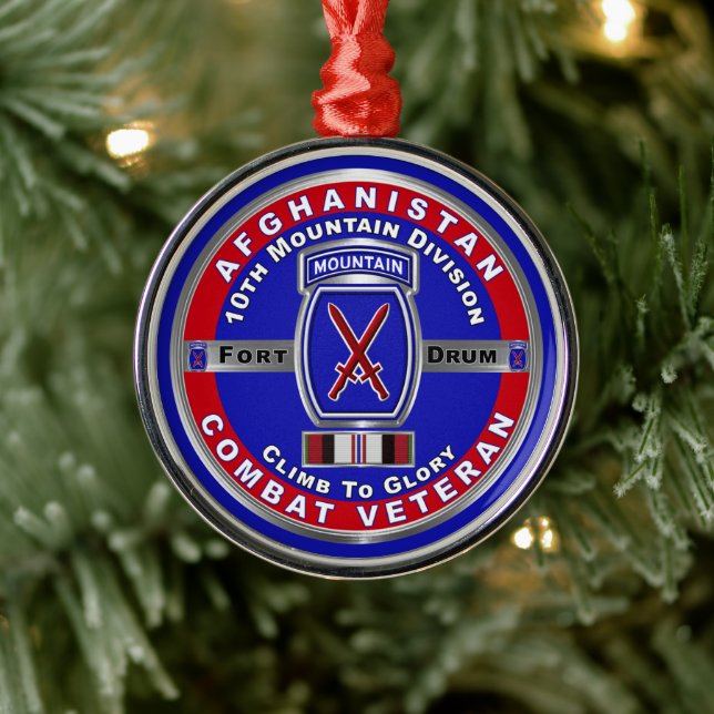 10. Gebirgsabteilung Afghanistan Veteran Ornament Aus Metall (Baum)