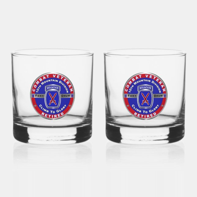 10. Gebirgsabteilung erschöpft Whiskyglas (Vorderseite)