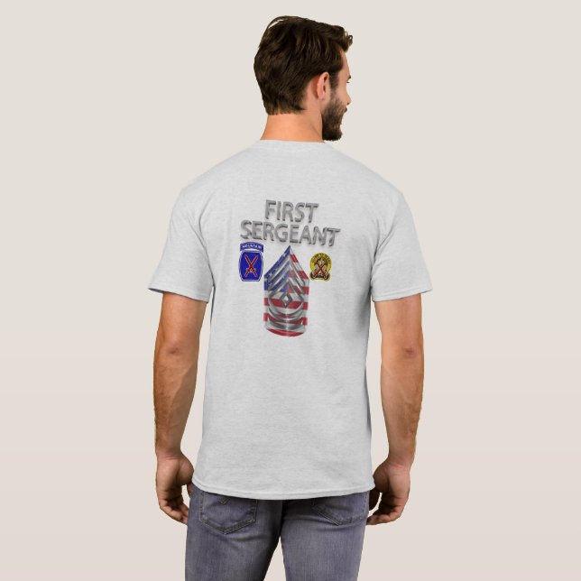 10. Gebirgsabteilung Erster Offizier T-Shirt (Schwarz voll)