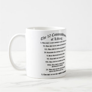 10 Gebote des Aufhebens Kaffeetasse