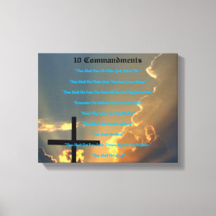 10 Gebote Mauer Art Leinwanddruck