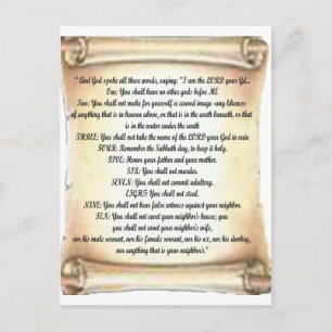 10 Gebote Postkarte