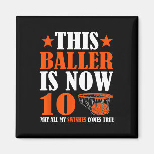 10. Geburtstag 10 Jahre alter Basketball 10. Bi Magnet