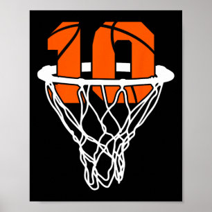 10. Geburtstag Basketball Zehn 10 Jahre Jungen Kin Poster