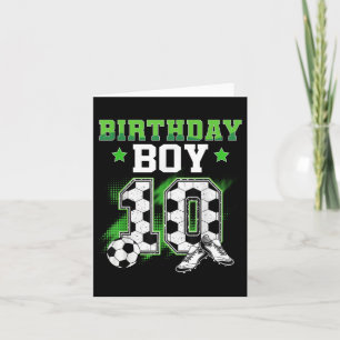10. Geburtstag Boy Soccer 10 Jahre alter Sport 10  Karte