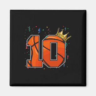 10. Geburtstag Bysketbyll Big Number 10 Year Old B Magnet