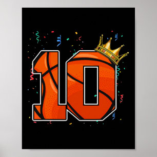 10. Geburtstag Bysketbyll Big Number 10 Year Old B Poster