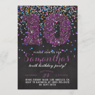 10. Geburtstag Confetti Einladung