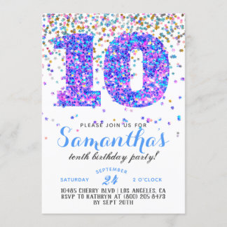 10. Geburtstag Confetti Einladung