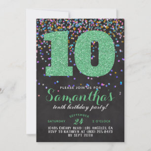 10. Geburtstag Confetti Einladung