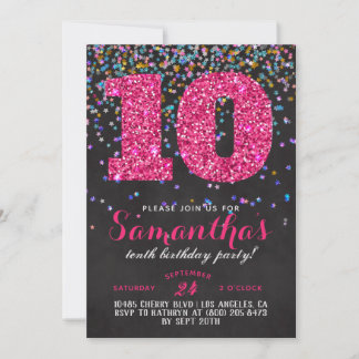 10. Geburtstag Confetti Einladung