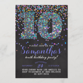 10. Geburtstag Confetti Einladung