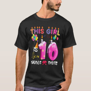 10. Geburtstag Doppel Ziffern 10 Jahre alte Frau B T-Shirt