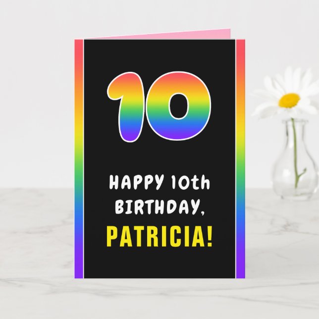 10. Geburtstag: Farbiger Regenbogen # 10, Individu Karte (Kleine Pflanze)