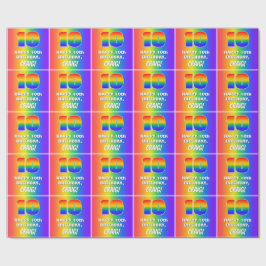 10. Geburtstag: Farbiges, lustiges Regenbogenmuste Geschenkpapier