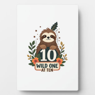 10. Geburtstag Faultier Vintage Wild One-Shirt Fotoplatte