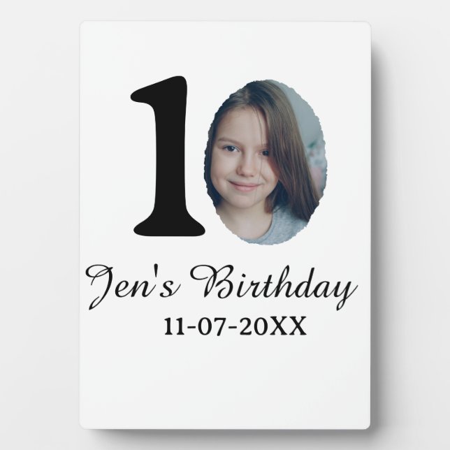 10. Geburtstag Foto kühnen Brief Kindernahrungsdat Fotoplatte (Vorderseite)