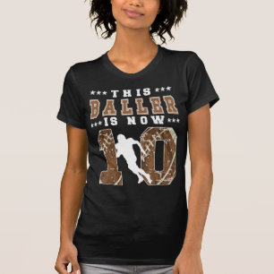 10. Geburtstag Fußball Boy Zehn Jahre alter Fußbal T-Shirt
