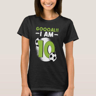 10. Geburtstag Fußball Thema Geburtstag Party 10 J T-Shirt
