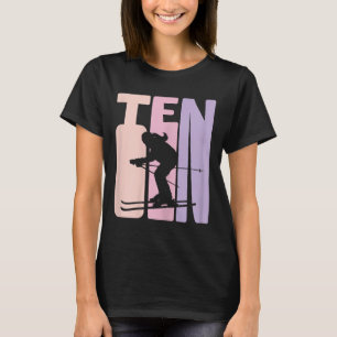 10. Geburtstag Girl Retro Ski Lover Skier 10 Jahre T-Shirt