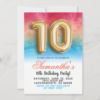 10. Geburtstag Gradient Einladung