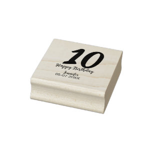 10. Geburtstag Hinzufügen Name Datum Jahr rote Vor Gummistempel