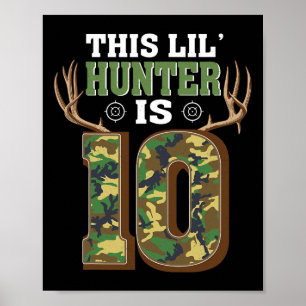 10. Geburtstag Jagd Hirsch 10 Jahre alter Jäger Poster