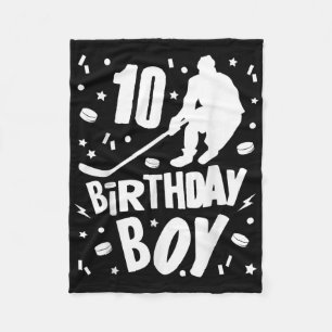 10. Geburtstag Junge Eishockey Kinder 10 Jahre alt Fleecedecke