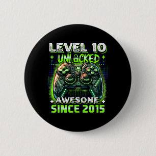 10. Geburtstag Junge Level 10 Gamer 10 Jahre Video Button